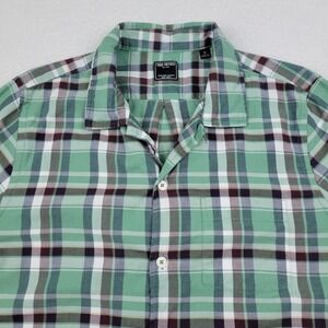 Todd Snyder Button Up Long Sleeve Shirt Mens Small S Green Plaid 100% Cotton